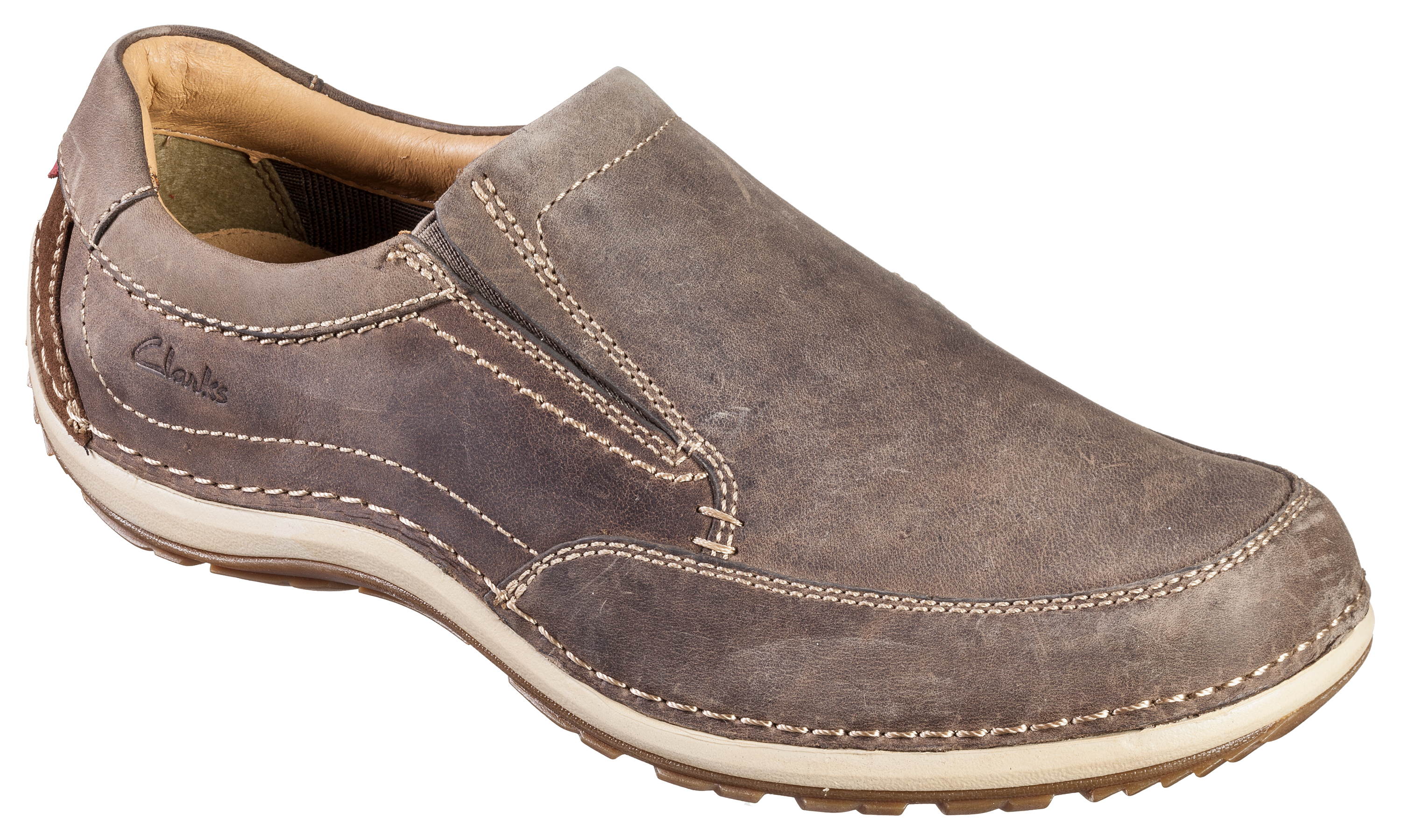 Clarks Shipley Step Slip-On Shoes for Men - Cognac | Bass Pro Shops